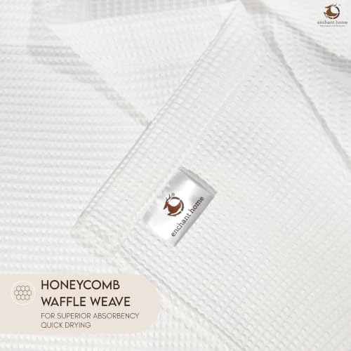 Image of Pure Cotton Waffle Towel | Lightweight | Anti Microbial and Water Absorbent | Soft Touch Quick Drying Bath Towels (White, Pack of 1)