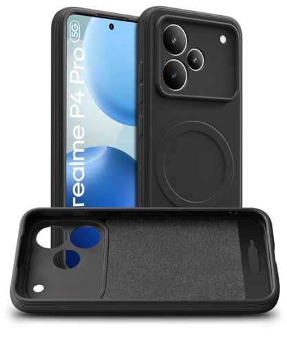 Image of WOW IMAGINE Back Case Cover for Realme P4 Pro 5G | Soft Matte Silicone Case| Slim Fit & Shockproof | Camera Protection Bumper Cover (Black)