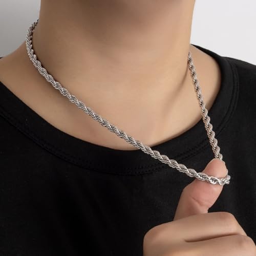 Men 925 Sterling Silver 5mm Twist Rope Chain Necklace 24k Real Gold Plated Women Diamond Cut Clasp Rope Box Chain 18" 20 "22" 24 "26" 28 "30" Chocker Jewelry Gifts2