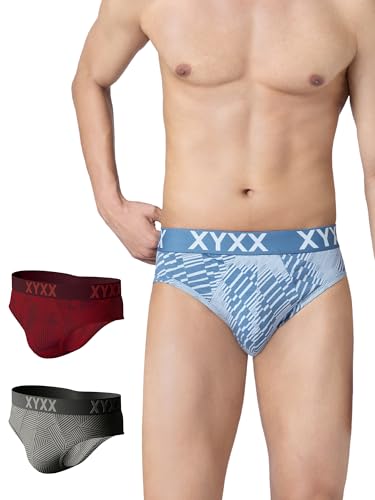 Image of XYXX Metrix Cotton Modal Brief for Men | Snug Fit with Anti-roll no-Marks Waistband | Printed Underwear for Men Combo