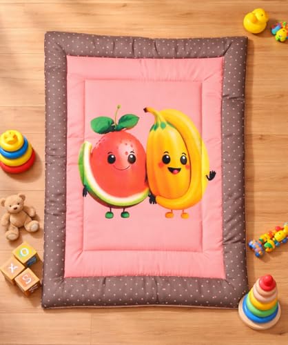 Image of FRIDO New Born Baby Godadi Pack of 5 Combo Set Soft Cotton Baby godi| Godari | Baby Bed | Crib Sheet | Cartoon Mat Godadi | Bedding Set | Multicolor(Set of 5) (Blue-1)