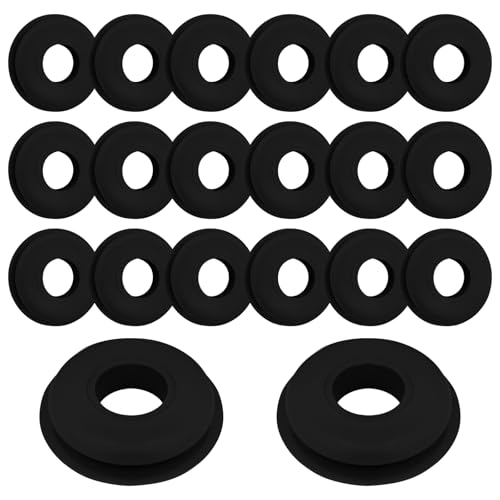 Image of 20PCS Glad Hand Seals, Trailer Handshake Valve Gasket, Universal Rubber Seals Hose Gasket Part Number 10028 for Semi Trucks Trailers Brake Air Hose Grommet Parts (Black)