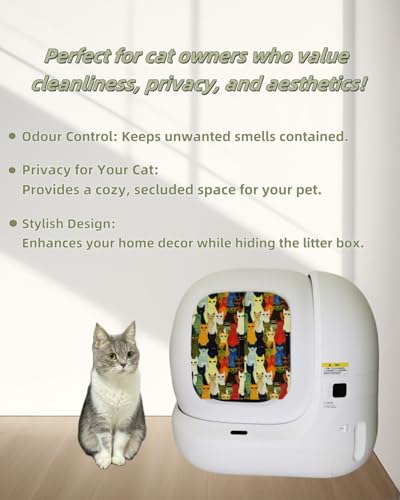 Cortina de caixa de areia de robô gato cortina automática de aba de areia para gatos apenas (rosa)