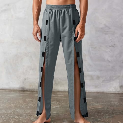 Men's Casual Pants for Bedridden Patients - Easy On and Off Nursing Clothing for Post- Care Comfortable Long3