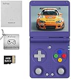 Anbernic RG34XXSP Retro Gaming Console – Flip Design, 3.4'' IPS Screen 720×480, 64G TF Card with 5000+ Games, Portable Handheld, 3300mAh Battery, WiFi HDMI Bluetooth (Indigo 64G)