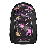coocazoo Mate Schulrucksack „Colour Drift”, schwarz, ergonomischer & anpassbarer Tornister, höhen- & größenverstellbar, mit Brustgurt & Hüftgurt, ab der 3. Klasse