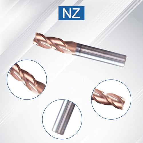 Image of NZ 3 /16 inch 3 Flute Square End Mill TiSiN-Coated Solid Carbide 37 Helix - 5 /8 inch LOC for Alloy & Hardened Steel