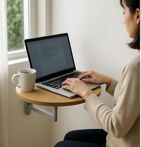 Table d'appoint pliante ronde murale pour optimiser les petits espaces - 3