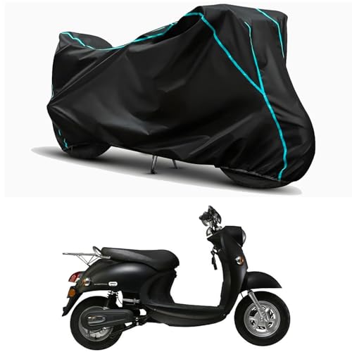 Image of Waterproof Bike Body Cover Compatible for | Benling Kriti LI | Taffeta Fabric, Sky Piping Design, Bottom Elastic Fit | Dustproof, Sun UV & Rain Protection for All Weather.