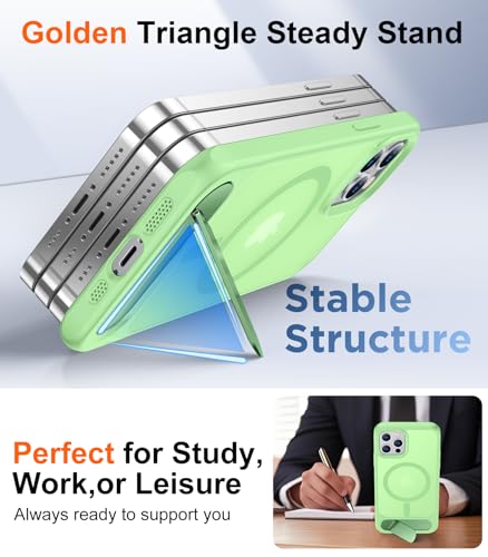 Image of Magnetic Compatible with iPhone 12 Case & iPhone 12 Pro Case, [Built-in Invisible Kickstand][Compatible with MagSafe][Military Grade Shockproof] Slim Translucent Matte Phone Case 6.1 inch
