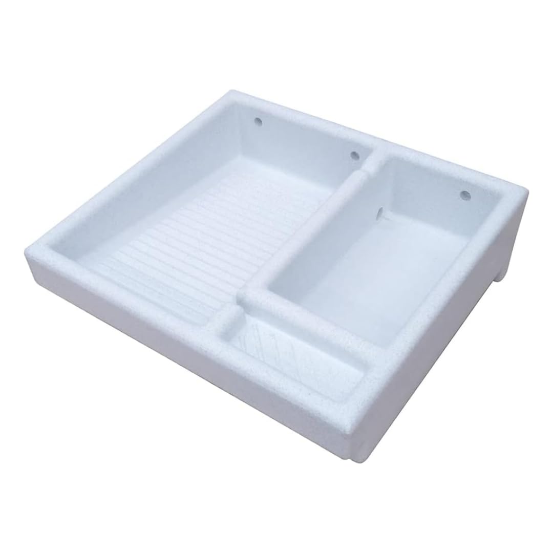 Waschbrett 40,6 Cm – Tragbar, Für Handwäsche Von Kleidung, Babywäsche, Obst (weiß Transparent)