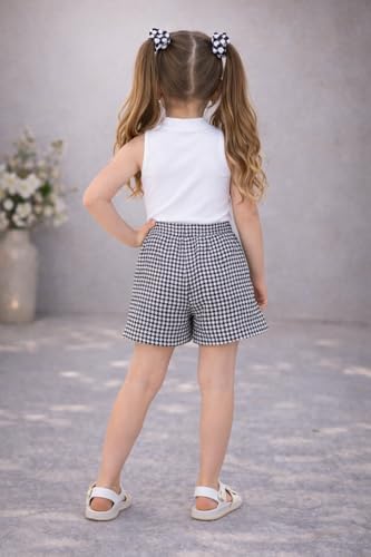 Image of Girl's Solid Cotton Blend Style Top and Shorts Set