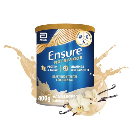 Ensure NutriVigor Vanille Shake – 1 x 400 g – Nahrungsergänzungsmittel mit CaHMB, Proteinen und 27 Vitaminen und Mineralstoffen – Für eine gesunde, ausgewogene Ernährung