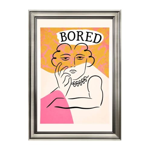 Framed Abstract Line Art Bored Poster Canvas Print Art Modern