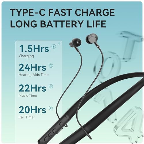 Image of TMY Hearing Aids for Seniors Hearing Amplifier Device, Neckband Hearing Aids Earphones for Elderly with Bluetooth (TMYPP07)