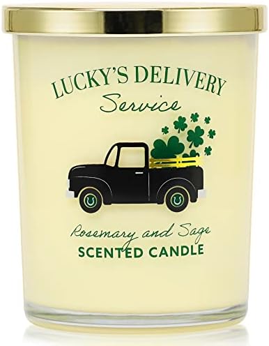 St. Patrick's Day Scented Candle 2 Wicks Candle Gifts Soy Wax Irish Luck Sage Rosemary Scent 15oz Holiday Candle Gift
