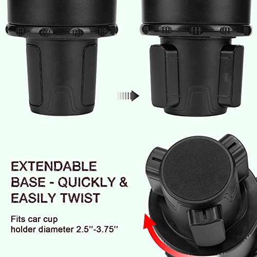 Image of Multifunctional Car Cup Holder Expander with Rotable Food Tray for Road Trips
