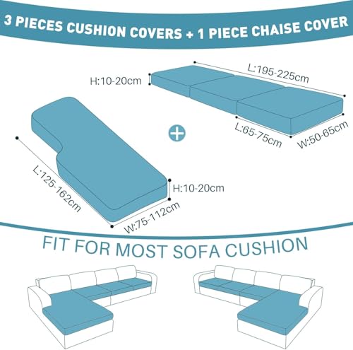 YSTELLAA Stretch Sofa Sitzkissenbezug, Sitzkissen Bezug rutschfest, Elastischer Kissenbezüge, Sofa Überzug Wohnzimmer… – Ansicht 3