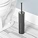 MetroDecor mDesign Slim Toilet Bowl Brush and Holder for Bathroom Storage - Slate Gray