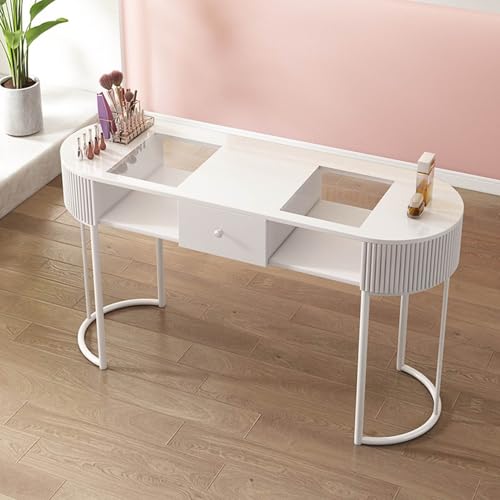 Profesjonalna stacja do zdobienia paznokci z 3-warstwową szafką do przechowywania, drewniany stół warsztatowy spa, do domowego salonu piękności, stół do manicure z szufladami na wyposażenie salonu