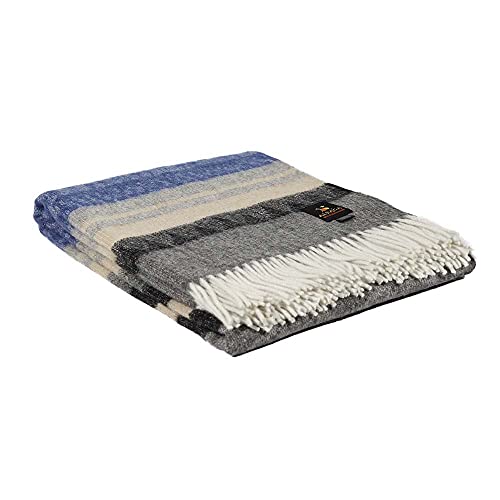 Alpaca Wool Blanket Throw Cherokee Design For Bed Couch Sofa Soft Warm Peruvian Alpaca Wool Blankets 72" X 60" (Gray/Charcoal Gray/Lapis Blue/Beige) #TOP1