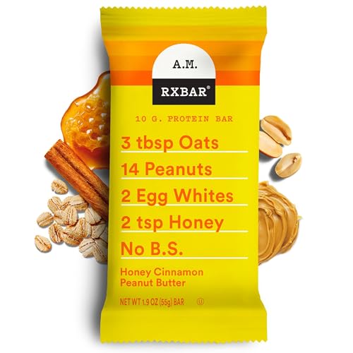 Image of RXBAR A.M. Protein Bars, Gluten Free Snacks, Breakfast Snacks, Honey Cinnamon Peanut Butter, 9.7oz Box (5 Bars) (Pack of 2)
