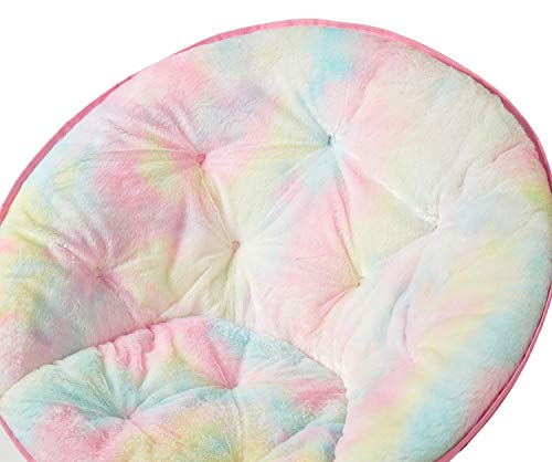 Heritage Kids Sorbet Dreams Rainbow Fur Teen Saucer Chair, Foldable, Multi #TOP7