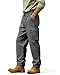 TAFLE Men's Cargo Work Pants Casual Relaxed Fit Twill Sweatpants with Elastic Waist for Men Grey