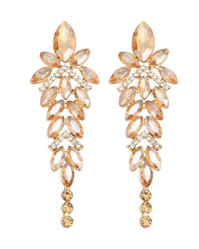 Luxury Marquise Crystal Chandelier Dangle Earrings Trendy Statement Drop Earrings Gifts for Women