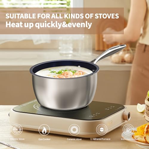 Sauce-Pan-Nonstick-Saucepan-with-Lid-22-Quart-Titanium-Stainless-Steel-Multipurpose-Small-Sauce-Pot-with-Lid-for-Home-Kitchen-PFOA-Free-Dishwasher-Oven-Safe-All-Stovetop-Compatible Sauce Pan Nonstick Saucepan with Lid 22 Quart Titanium Stainless Steel Multipurpose Small Sauce Pot with Lid for Home Kitchen PFOA Free Dishwasher Oven Safe All Stovetop Compatible