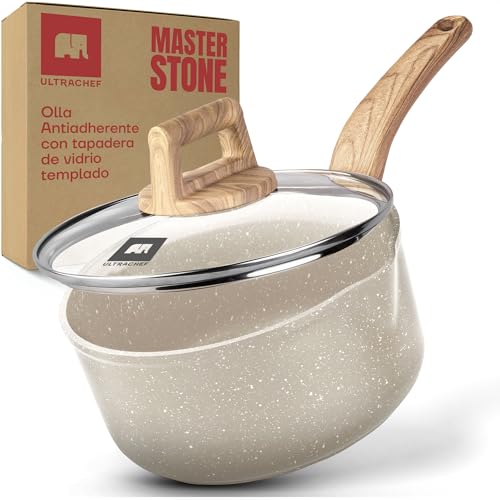 Opiniones de Sarten de vidrio comprados en linea. 42 ULTRACHEF Olla Antiadherente Master Stone Tapadera de Vidrio Templado |Revestimiento de Piedra de Alemania 100% libre de PFOA, para estufa de inducción, gas o eléctrica. Olla...