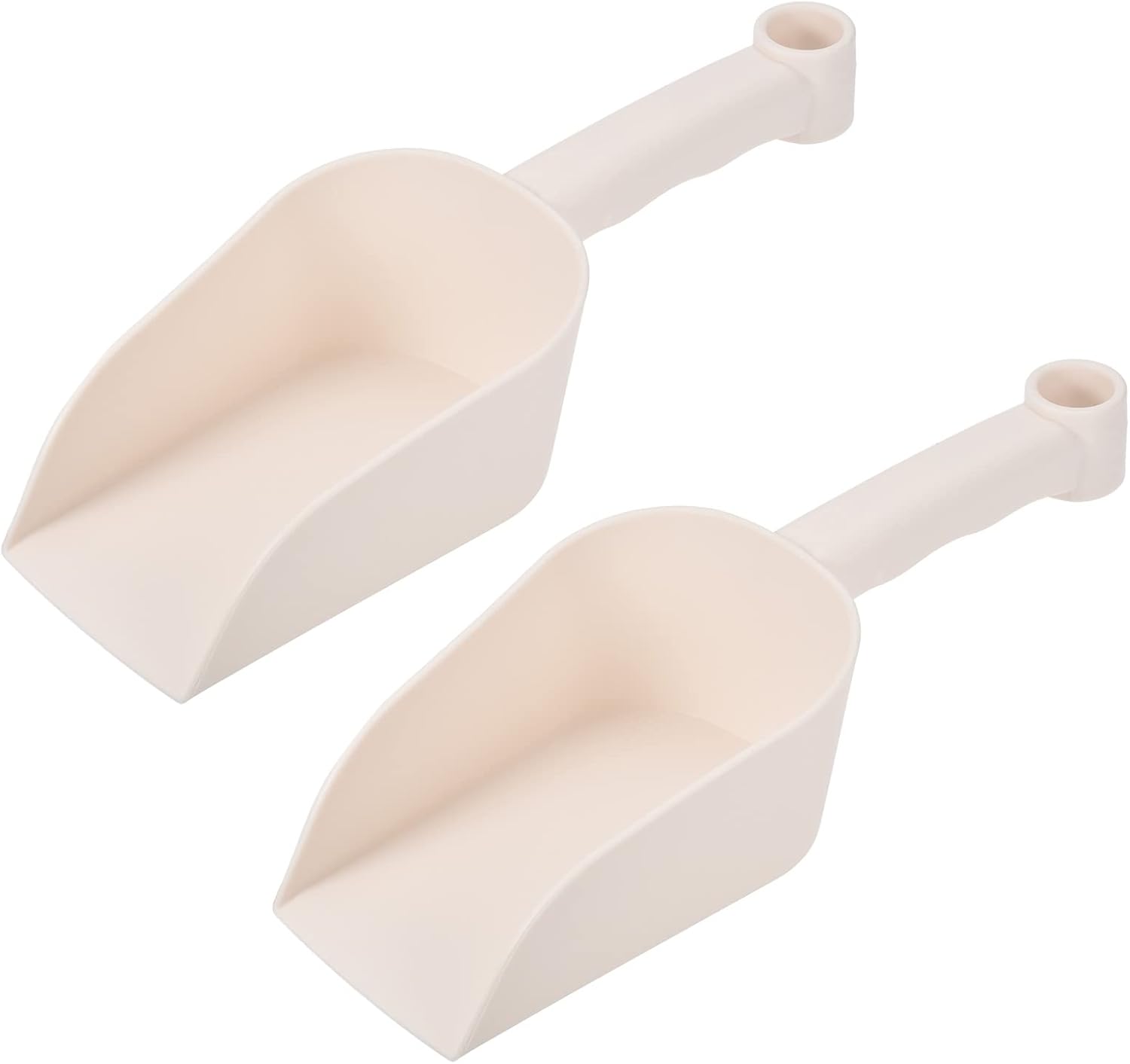 MECCANIXITY Plastic Garden Shovel 275x103mm Plant Soil Planting Digging Hand Trowels Home Gardening Tool for Flower Soil Transplanting, Weeding, Moving, Digging, White 2 Pack