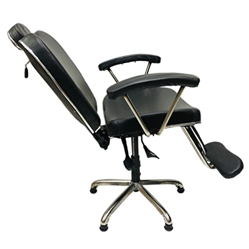 Image of Makeup Beauty Parlor Salon Facial Cutting Chair for Men and Women Heavy Duty with Hydraulic & Push Back System, Leather seat and Back (Black)