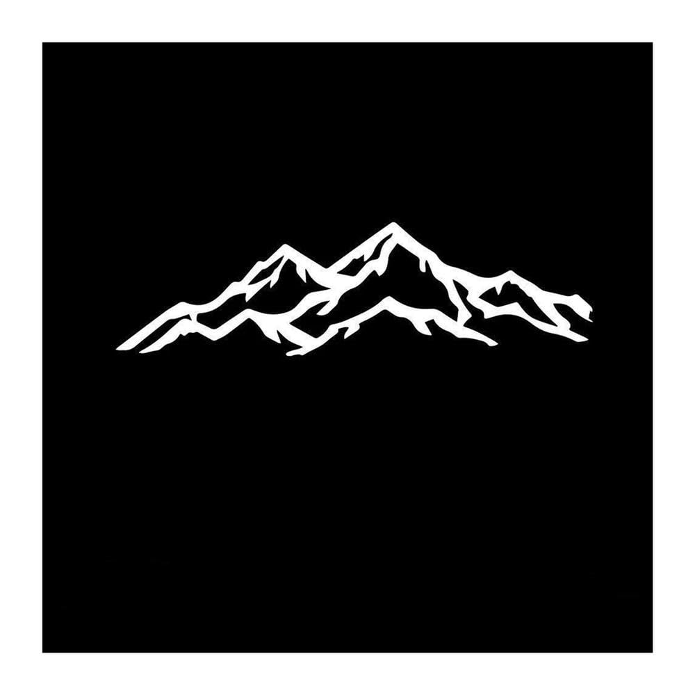 Mountain Peak Car Sticker Cover Scratches Cartoon Window Decal(White,12cmX3cm)