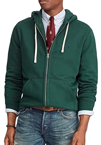 Image of Polo Ralph Lauren Classic Full-Zip Fleece Hooded Sweatshirt - S - ClgGreen