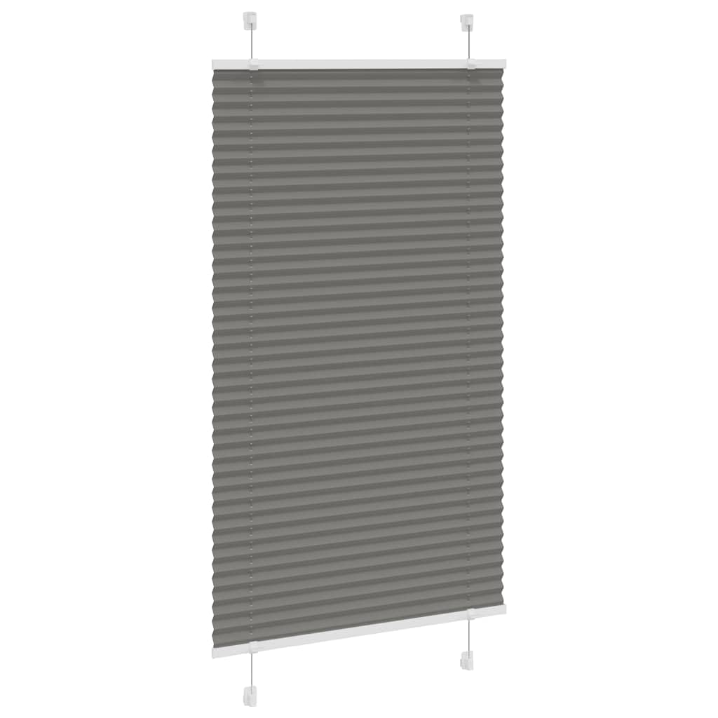 Tenda plissettata antracite, 40 x 100 cm, larghezza tessuto 39 cm, in poliestere, plissettata in poliestere, 40 x 100 cm, per finestre con protezione solare e frangivista