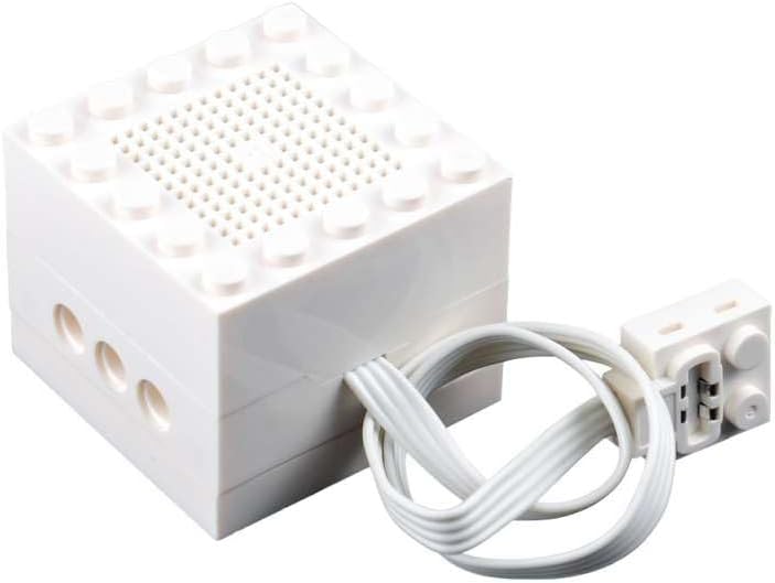 Close-up of the RCmall Building Block Bluetooth Speaker Module showing the speaker grille and connection ports.