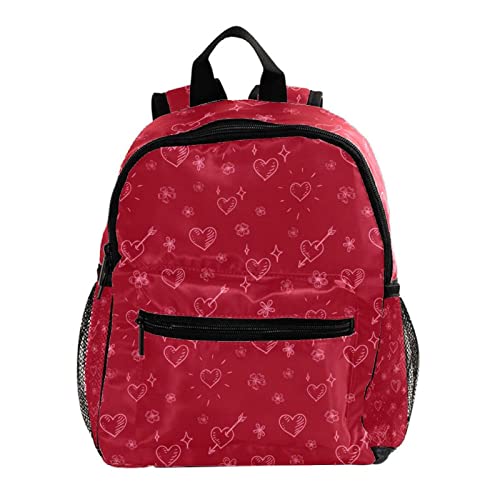 Sac à dos rouge 30,5 cm léger anti-mal de dos pour garçons et filles