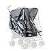 Hauck Habillage Pluie Universel pour Poussette Double Imperméable Durable Compatible avec Turbo Duo et Roadster Duo avec Ventilation – Transparent