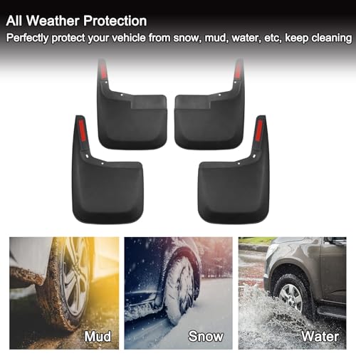 Image of Tecoom Mudflaps Compatible with Ford F150 2020-2015 Trucks, Without Wheel Lip Molding, Not for Raptor, Front and Rear Mud Flaps Guards Set 4Pcs