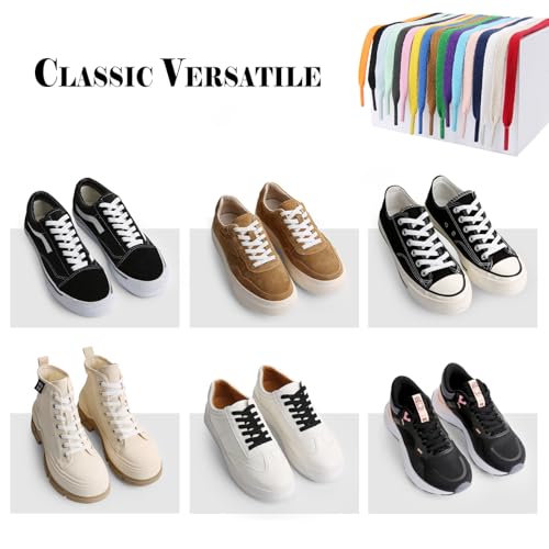 zhentor 3 pair flat shoe laces for sneakers shoelaces for sneakers athletic running shoes boot strings