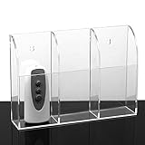 Ivosmart Wall Mount Acrylic TV Remote Control Mobile Phone Storage Holder Media Organizer Caddy