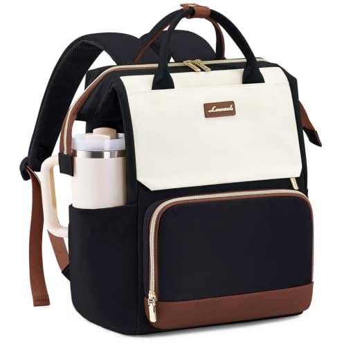 LOVEVOOK Laptop Backpack for Women with Giant Tumbler Holder Pocket 15.6 inch Travel Work Backpack Purse for Nurse Teacher Waterproof Bag College Bookbag Casual Daypack