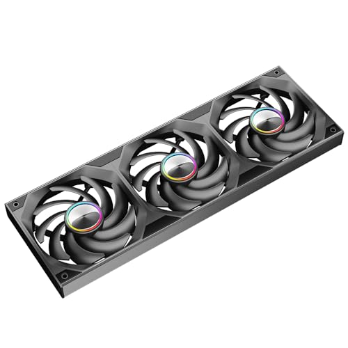 TZMRIT ST-Lite All-in-One PC Fan, Single Frame Fan Unit with 3 x 120 mm PWM Fans, 2300 RPM/66.6CFM/2.77 mmH2O (Black)