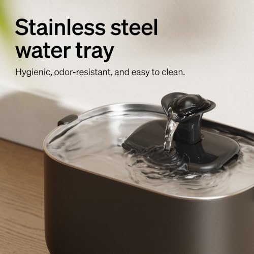 Image of PETLIBRO Small Dog Water Fountain, Cordless Automatic Dog Water Bowl Dispenser With Stainless Steel Tray, 2.5L /84oz Battery Operated Indoor Pet Fountain Also for Medium Breeds, Quiet and Easy to Clean