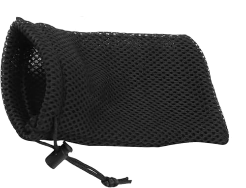 YXQ Nylon Mesh Drawstring Bag Black Pouches for Mini Stuff Cell Phone MP3 5.5 x 3.5 Inch Cord Lock Closure, 10Pcs Black3