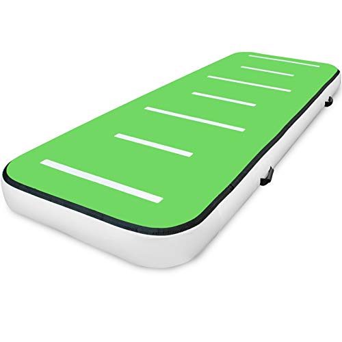 VEVOR Airtrack Gimnasia 400x100x10CM Colchonetas Gimnasio Alfombra Inflable Colchoneta Inflable de Gimnasia Alfombra de Entrenamiento sin Bomba Azul y Verde