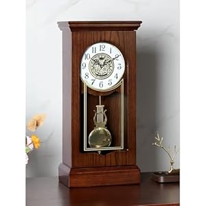 Szsxybz Drewniany Zegar Kominkowy Wahadłowy