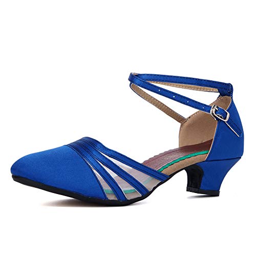 SWDZM Women's Ballroom Dance Shoes Closed Toe Latin Salsa Tango Character Dance Shoes Low Heel