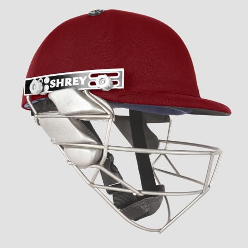 Image of SHREY Pro Guard Stainless Steel 2.0 Batting Cricket Helmet for Men's (Maroon, S)